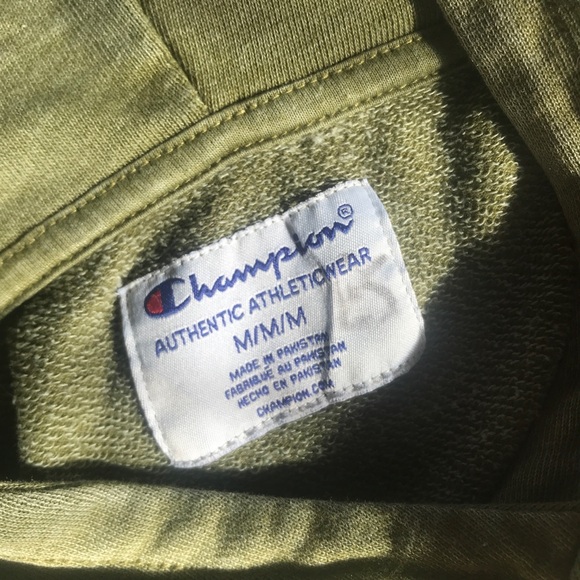 Champion Women's Medium Green Hoodie Cropped Sweatshirt - Picture 9 of 13